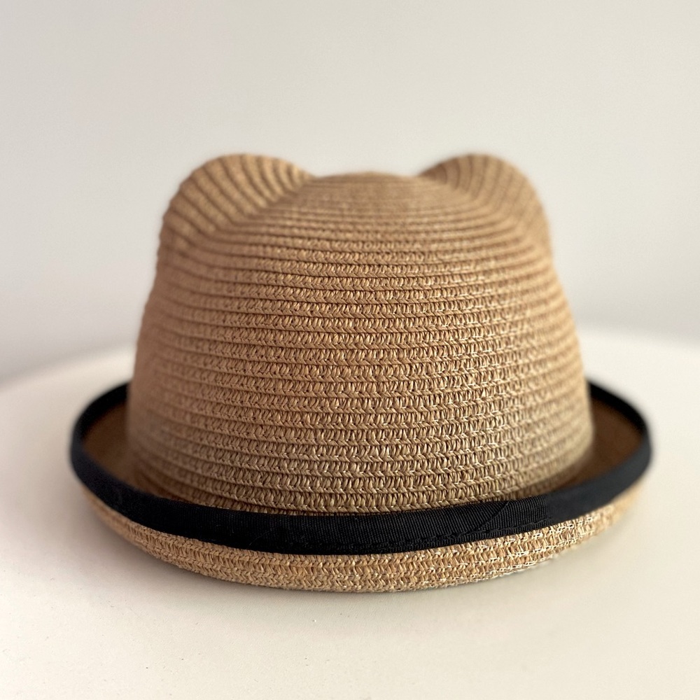 🌞 Straw tan summer hat with cat ears 🌞
